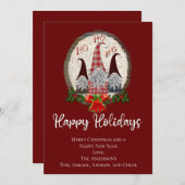 クリスマス格言レッドハッピーホリデーズカー素朴ド (正面/裏面)