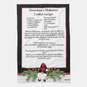 クリスマス格言レッドブラックプレイドレシピ記念 キッチンタオル (縦)