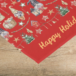 クリスマス格言レッド北欧ファームハウススタイル ショートテーブルランナー