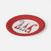 クリスマス格言レッド水玉模様フェスティバル ペーパープレート (アングル)