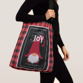 クリスマス格言レッド&ブラックバッファロープレイド クロスボディバッグ (クローズアップ)