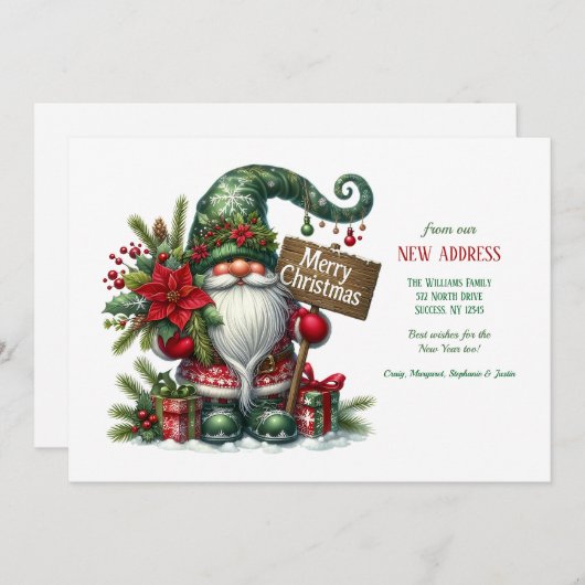 クリスマス格言休日の引越し告知 招待状 (正面/裏面)
