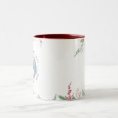 クリスマス格言休日エレガントフローラモノグラム ツートーンマグカップ (中央)