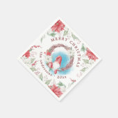 クリスマス格言休日エレガントフローラ スタンダードカクテルナプキン (角)