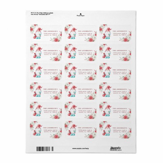 クリスマス格言休日フローラ差出人住所 ラベル (フルシート)