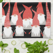 クリスマス格言休日小人かわいい季節のクリスマス キッチンタオル (折り畳み)