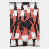 クリスマス格言休日小人かわいい季節のクリスマス キッチンタオル (縦)