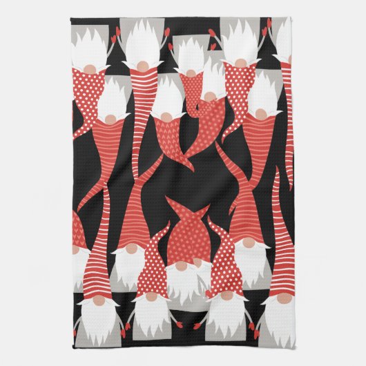 クリスマス格言休日小人かわいい季節のクリスマス キッチンタオル (縦)