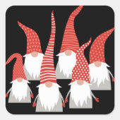 クリスマス格言休日小人かわいい季節のクリスマス スクエアシール (正面)