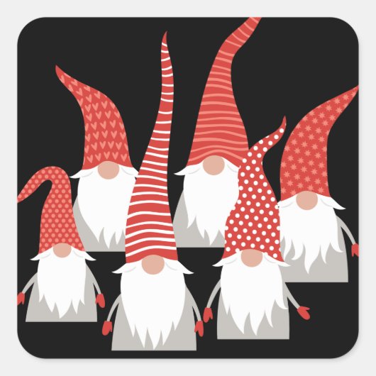 クリスマス格言休日小人かわいい季節のクリスマス スクエアシール (正面)