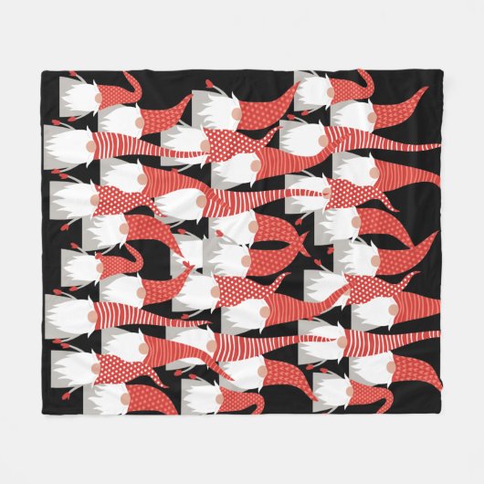 クリスマス格言休日小人かわいい季節のクリスマス フリースブランケット (正面(横))