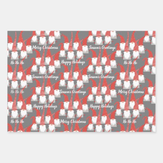 クリスマス格言休日小人かわいい季節のクリスマス ラッピングペーパーシート (正面3)