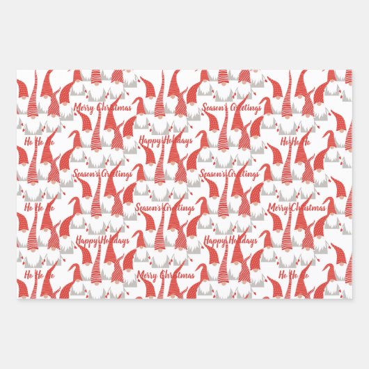 クリスマス格言休日小人かわいい季節のクリスマス ラッピングペーパーシート (正面3)