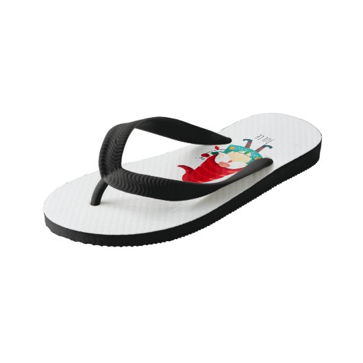 クリスマス格言保持クリスマスライト キッズビーチサンダル (アングル)