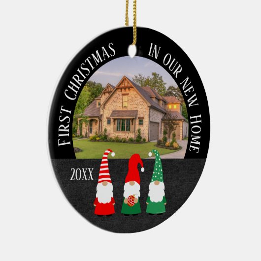 クリスマス格言初めてのクリスマスの新居 セラミックオーナメント (右)