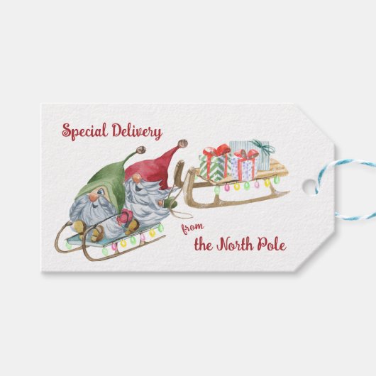 クリスマス格言北極からの特別配達 ギフトタグ (正面(横))