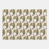 クリスマス格言北欧スカンジナビアグリーンタン ラッピングペーパーシート (正面)