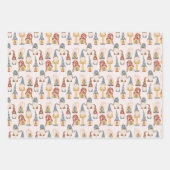 クリスマス格言北欧スカンジナビアブルーイエロー ラッピングペーパーシート (正面)