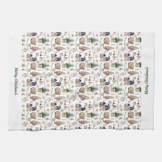 クリスマス格言北欧ファームハウススタイル キッチンタオル (横)