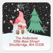 クリスマス格言差出人住所ラベル スクエアシール (正面)
