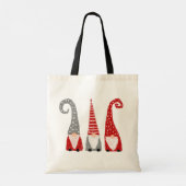 クリスマス格言手描き赤いホワイトグレー トートバッグ (裏面)
