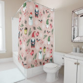 クリスマス格言水の色のシームレスなパターン シャワーカーテン (インサイチュ)