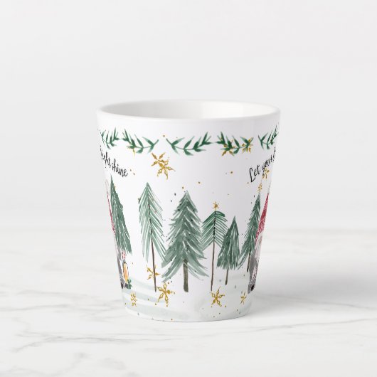 クリスマス格言水の色ライトシャインスターツリー カフェラテマグ (正面)