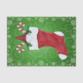 クリスマス格言白ひげ帽子インストッキンググリーン 薄葉紙 (正面)