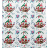 クリスマス格言花柄 シャワーカーテン (正面)