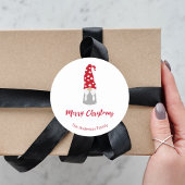 クリスマス格言赤いホワイトファミリー名かわいい ラウンドシール