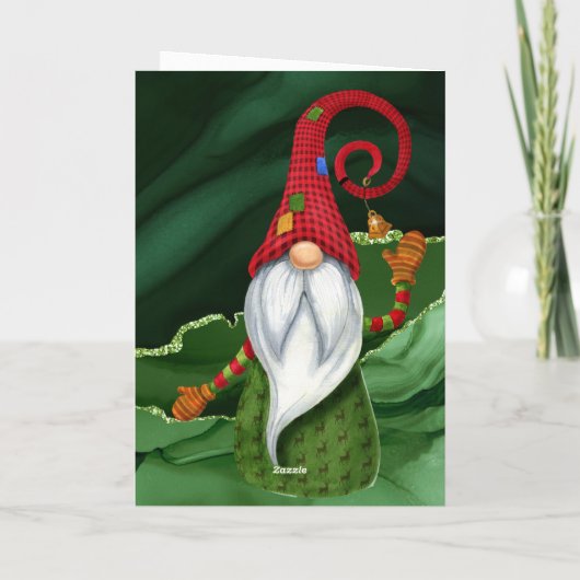 クリスマス格言赤と緑の宝石グ素朴ラム シーズンカード (裏面)