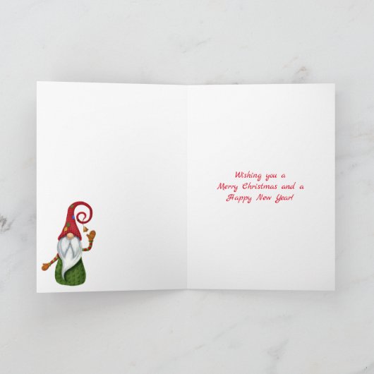 クリスマス格言赤と緑の宝石グ素朴ラム シーズンカード (内部)