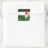 クリスマス格言赤と緑の宝石グ素朴ラム スクエアシール (バッグ)