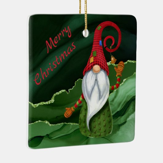 クリスマス格言赤と緑の宝石グ素朴ラム セラミックオーナメント (右)