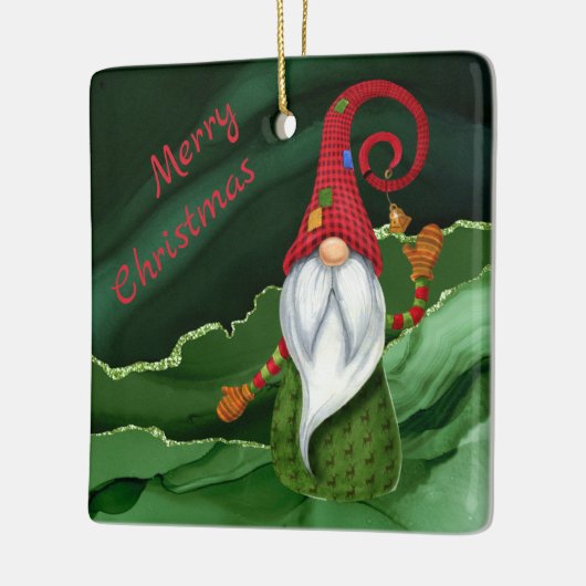 クリスマス格言赤と緑の宝石グ素朴ラム セラミックオーナメント (左)