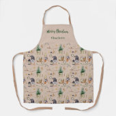 クリスマス格言農家の名前スクリプトbeige エプロン (正面)