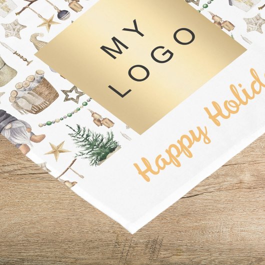 クリスマス格言農家スタイルのビジネスロゴ ショートテーブルランナー