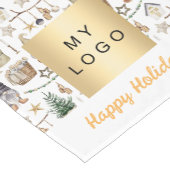 クリスマス格言農家スタイルのビジネスロゴ ショートテーブルランナー (コーナー)