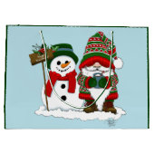 クリスマス格言雪だるまかわいい ラージペーパーバッグ (裏面)
