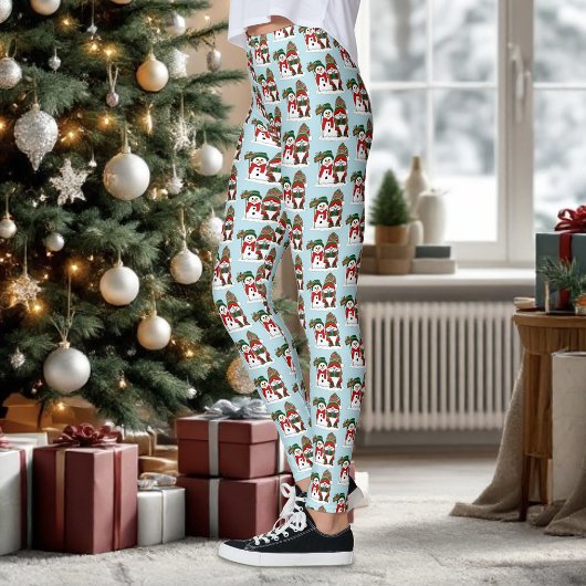 クリスマス格言雪だるまかわいい レギンス