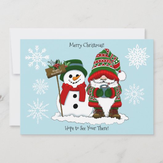 クリスマス格言雪だるまかわいい 招待状 (裏面)