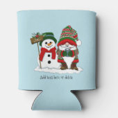 クリスマス格言雪だるまかわいい 缶クーラー (裏面)