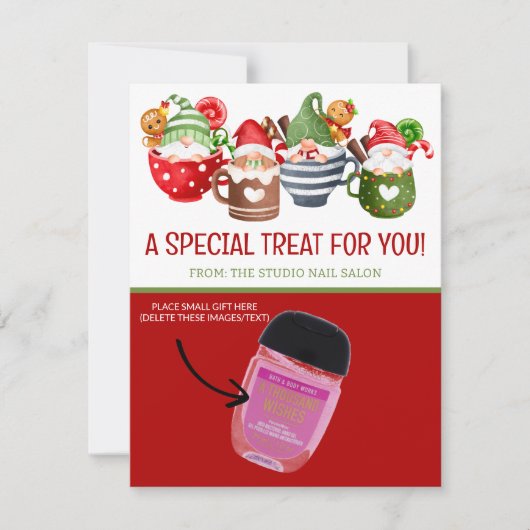 クリスマス格言、ココアパーソナライズされたギフトカード 招待状 (正面)