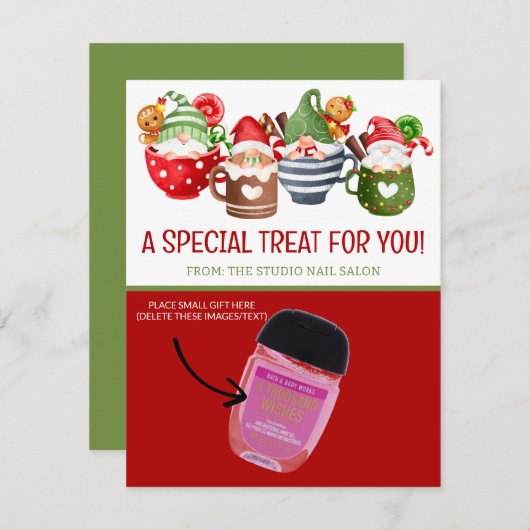 クリスマス格言、ココアパーソナライズされたギフトカード 招待状 (正面/裏面)