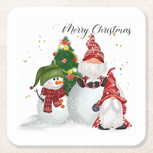 クリスマス格言 スクエアペーパーコースター (正面)