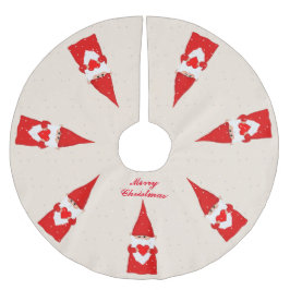 クリスマス格言&スノーフレーク・オンアイボリー ブラッシュドポリエステルツリースカート