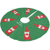 クリスマス格言&スノーフレークonグリーン ブラッシュドポリエステルツリースカート (アングル)