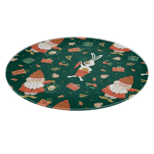 クリスマス格言、バニーホリデーパターン。 カッティングボード (角)