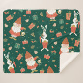 クリスマス格言、バニーホリデーパターン。 シェルパブランケット (正面(横))