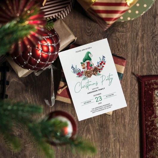 クリスマス格言&パインコーン招待状 招待状
